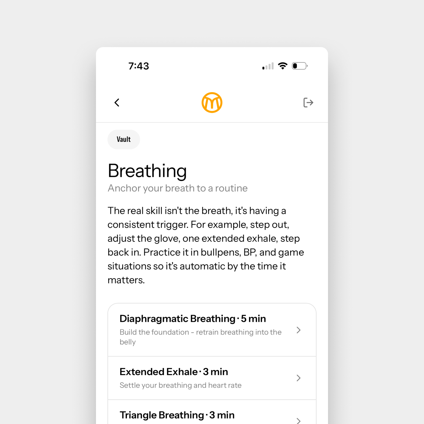 Method19 breathing exercise library