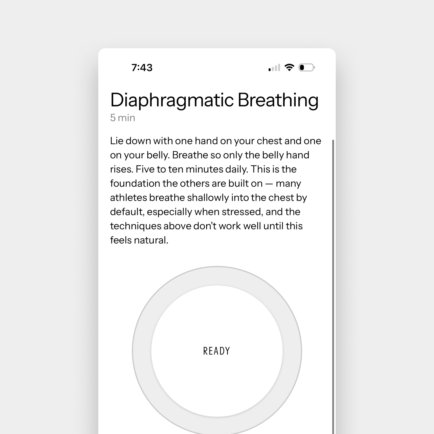 Method19 diaphragmatic breathing exercise